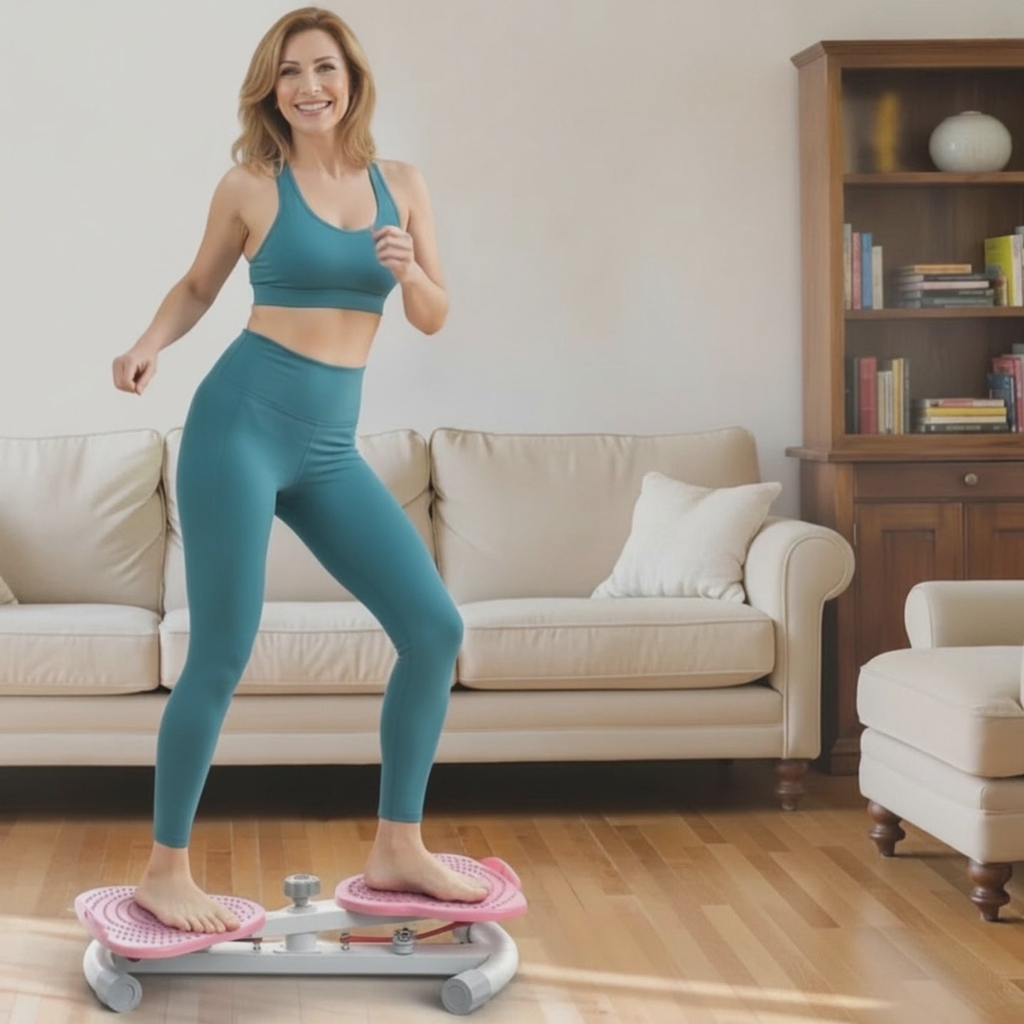 Démonstration VELORA Twist - femme qui twiste sur la planche